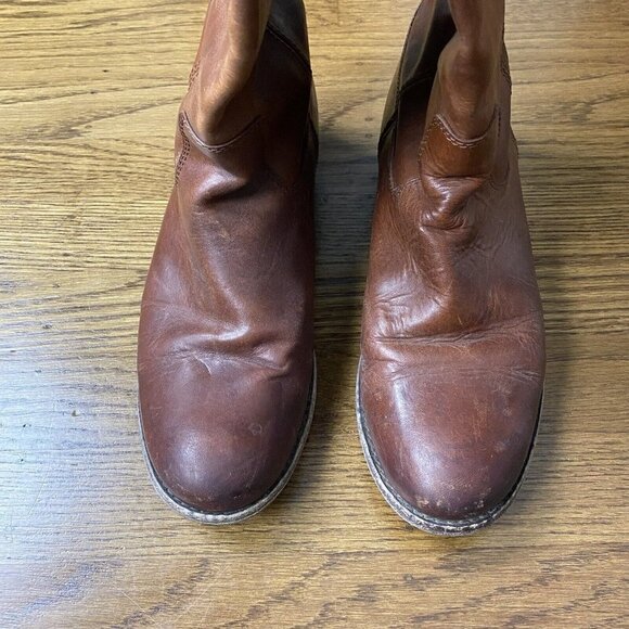 Frye Boots Vintage Melissa Button Cognac Leather Riding Tall 77167 - Picture 8 of 13